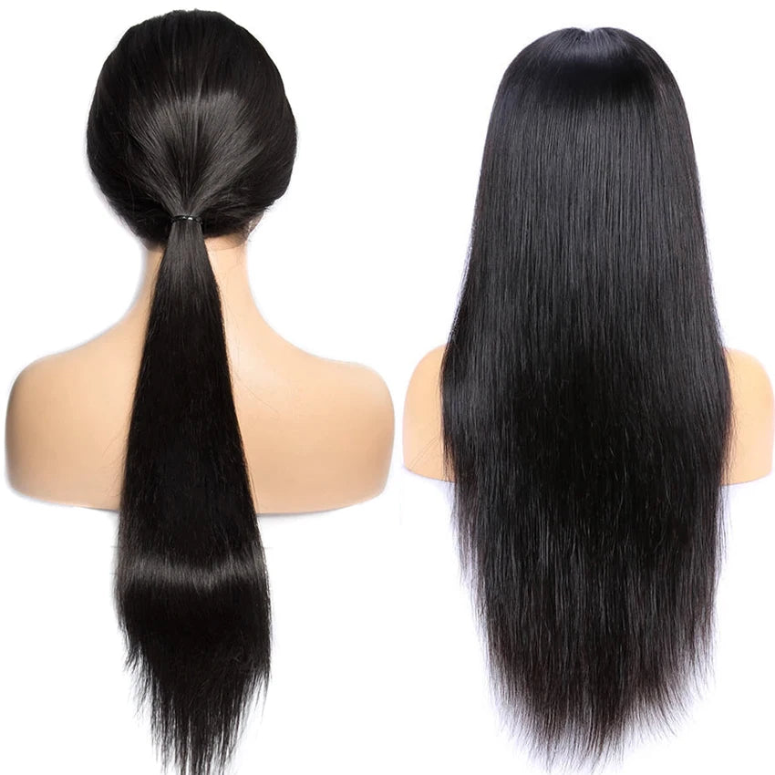 HD Transparent Lace Front Wig – 250% Density, Pre-Plucked 12A Brazilian Straight Human Hair, Full Frontal Virgin Wig