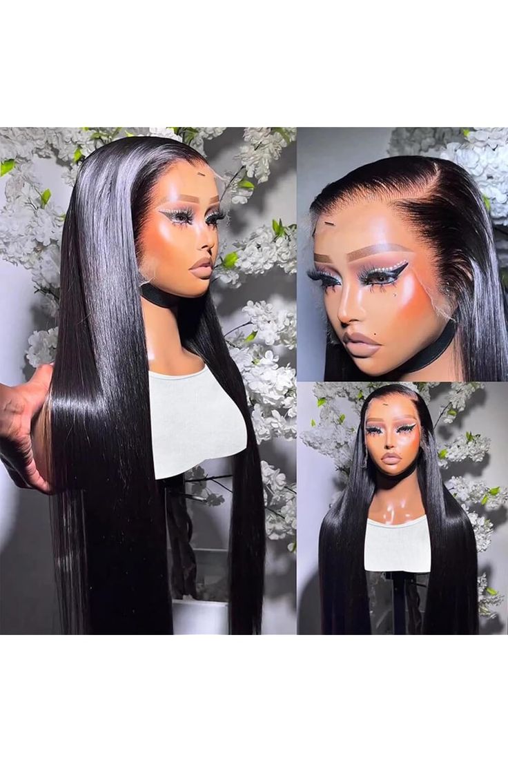 HD Transparent Lace Front Wig – 250% Density, Pre-Plucked 12A Brazilian Straight Human Hair, Full Frontal Virgin Wig
