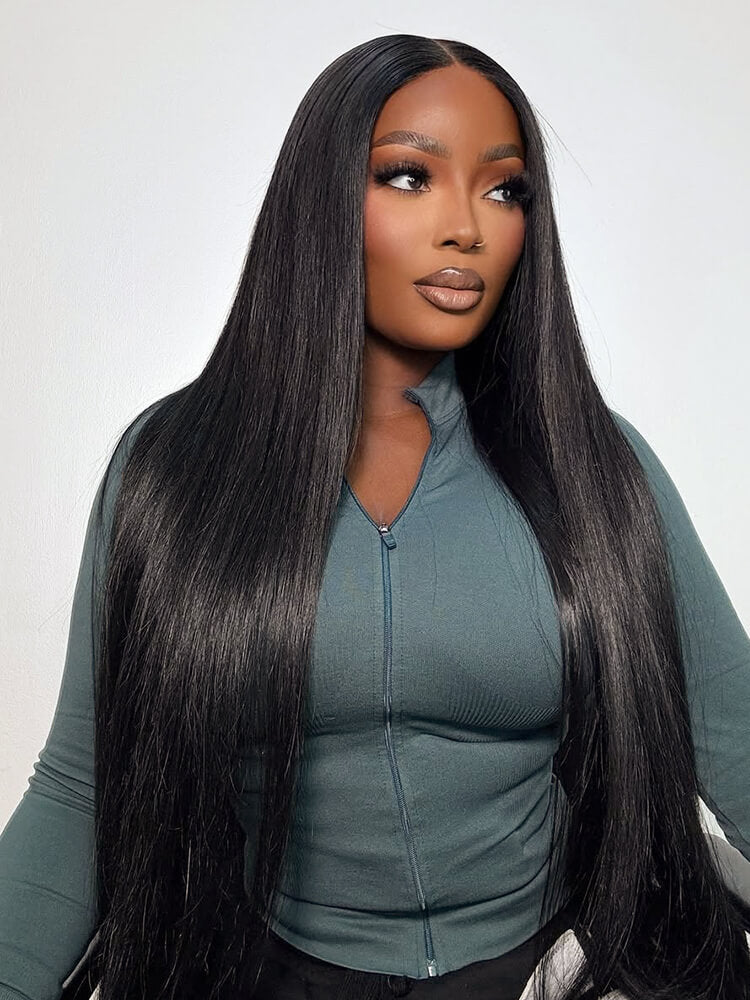 HD Transparent Lace Front Wig – 250% Density, Pre-Plucked 12A Brazilian Straight Human Hair, Full Frontal Virgin Wig