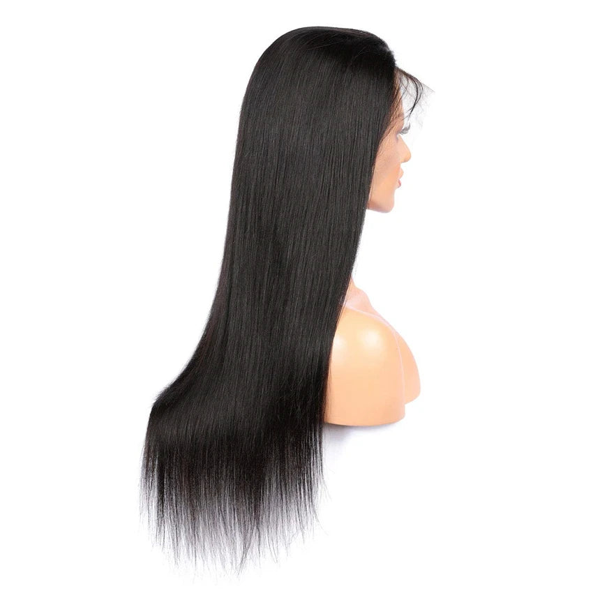HD Transparent Lace Front Wig – 250% Density, Pre-Plucked 12A Brazilian Straight Human Hair, Full Frontal Virgin Wig