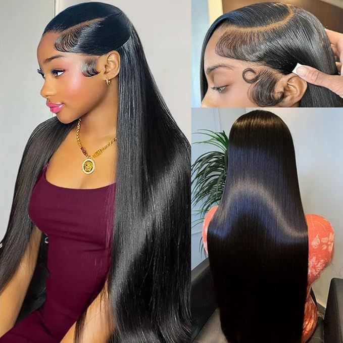 HD Transparent Lace Front Wig – 250% Density, Pre-Plucked 12A Brazilian Straight Human Hair, Full Frontal Virgin Wig