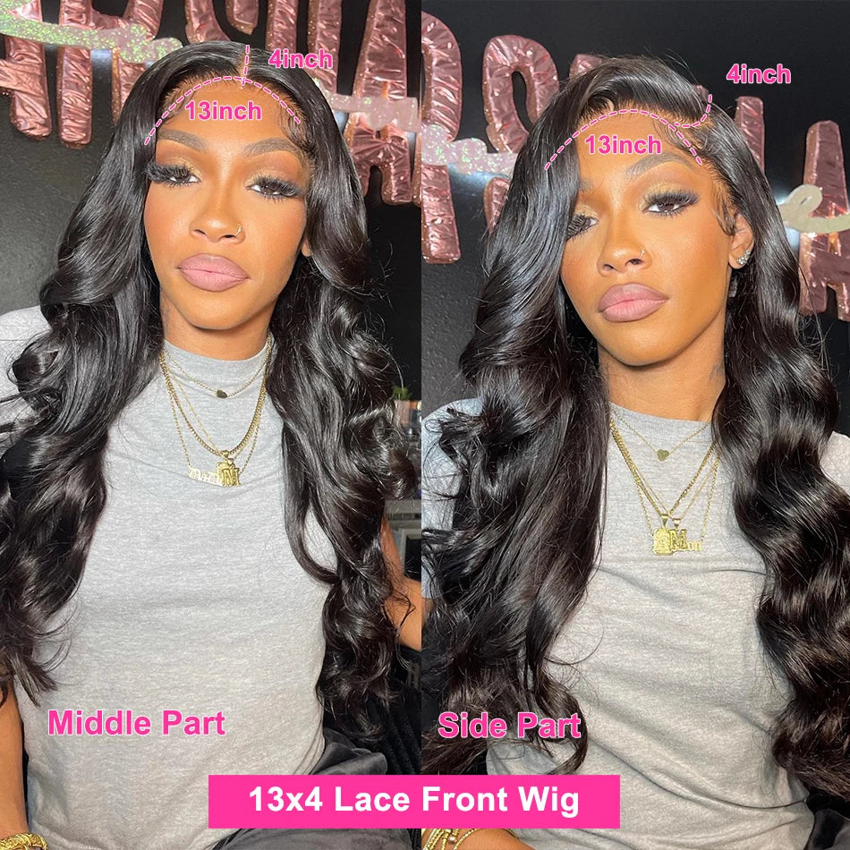 HD Body Wave Lace Front Wig Pre Plucked Loose Wave Lace Frontal Wig 100% Human Hair Wigs - MS ACORA HAIR