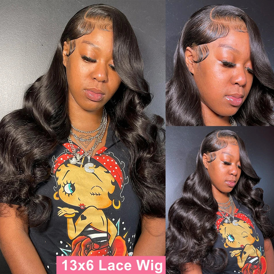 HD Body Wave Lace Front Wig Pre Plucked Loose Wave Lace Frontal Wig 100% Human Hair Wigs - MS ACORA HAIR