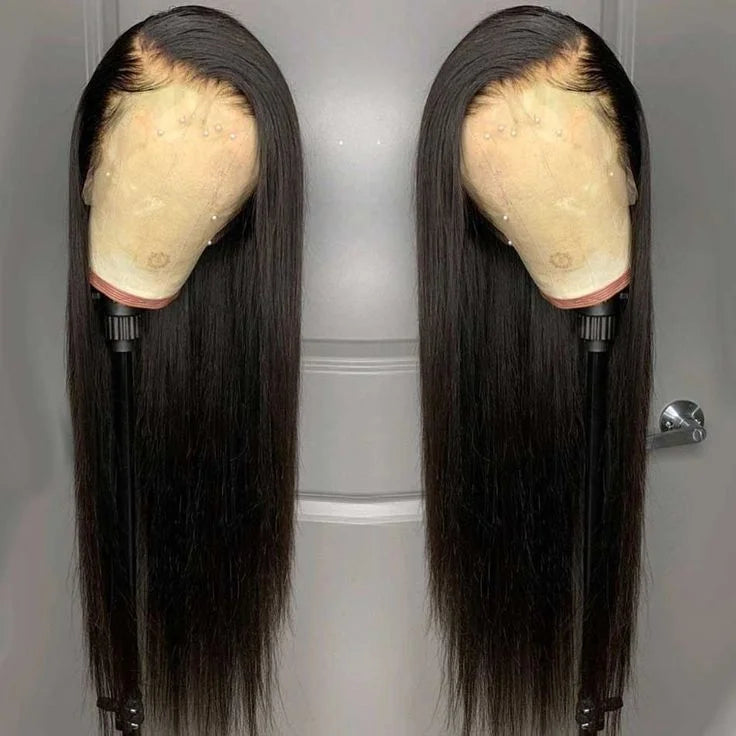 HD Transparent Lace Front Wig – 250% Density, Pre-Plucked 12A Brazilian Straight Human Hair, Full Frontal Virgin Wig